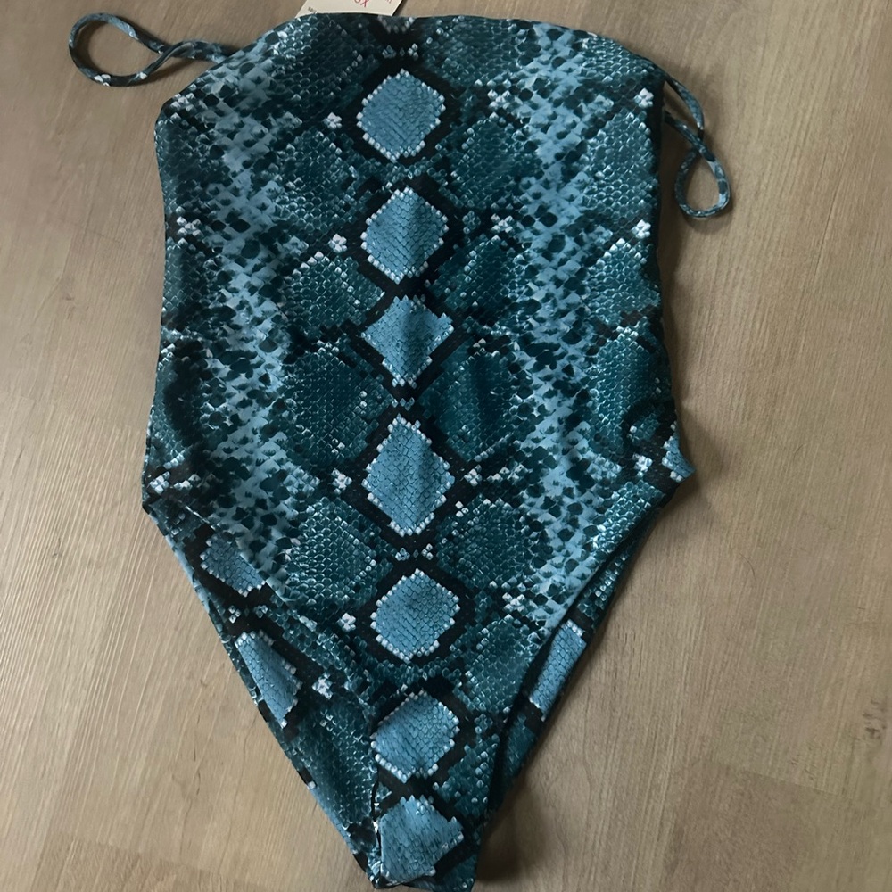 Buddy Love Teal Snakeskin One Piece Swimsuit